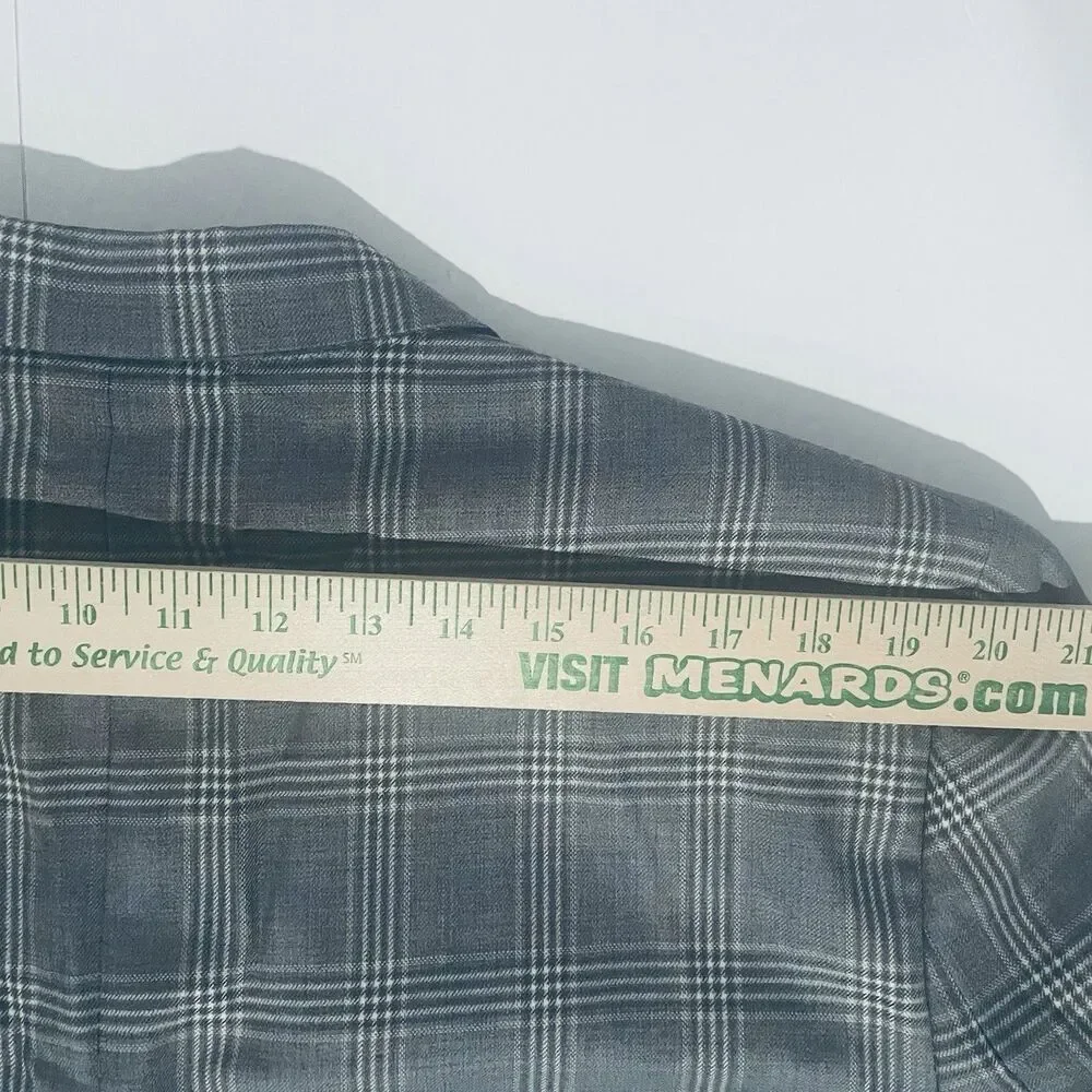 Brooks Brothers Wool Blazer Mens 48R Gray Blue Plaid Fitzgerald Fit Suit Jacket